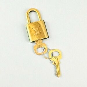 LOUIS VUITTON Gold-Tone Padlock with Set of Two Keys # 320